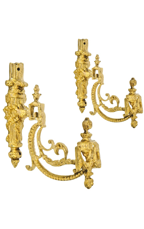 Coppia porta tenda in bronzo "Quiver e nastri"