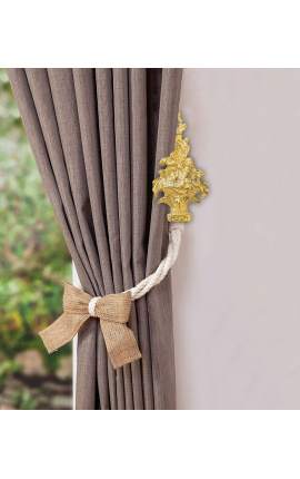 Pair of bronze curtain holder &quot;Bouquet of flowers&quot;