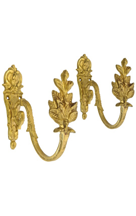 Coppia di fermatende in bronzo "Foglie"