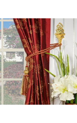 Pareja de soporte de cortina de bronce &quot;Urn and ribbons&quot;