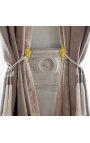 Coppia porta tenda in bronzo "Bouquet e acanthus"