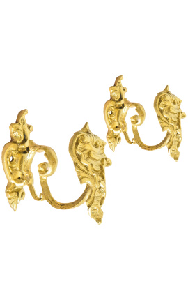 Coppia di porta tende in bronzo "piccolo acanto"
