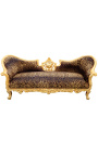 Barockes Sofa im Medaillonstil im Napoleon-III-Stil, Leopardenstoff und Goldholz