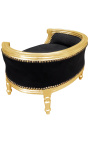 Барокко диван-кровать для собаки или кошки черного бархата и золотой древесины