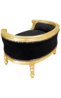 Baroque sofa bed for dog or cat black velvet and gold wood