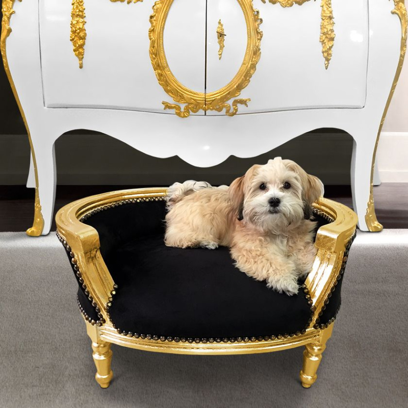 Dog Sofa Baroque DOG BED Gold Blue Cat Bed Pet Sofa Bed Dog Pillow 