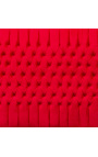 Letto barocco tessuto in velluto rosso e legno laccato nero