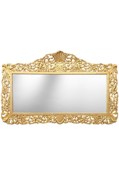 Riesiger Barockspiegel aus vergoldetem Holz