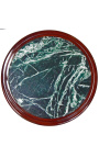 Ampīra stila apaļais galds no sarkankoka, bronzas un zaļa marmora