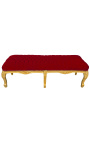 Flat Bench Louis XV stila bordo samta audums un zelta koks 