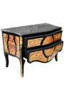 Suuri lipasto marquetry Boulle tyyliin Napoleon III musta marmori