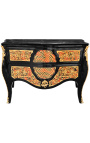 Grande commode marqueterie Boulle de style Napoléon III marbre noir