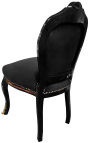 Jídelní židle ve stylu Napoleon III Boulle intarzie černá látka černé dřevo