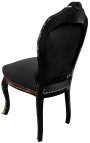 Chaise marqueterie Boulle de style Napoléon III velours noir et bois noir