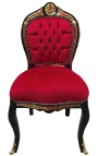 Branding cadeira estilo Boulle Napoléon III bordeaux et bois noir
