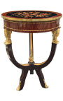 Empire stílusú, 3 lábú, aranybronzokkal díszített kisasztal