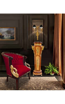Napoleon III-stilsøyle med værer og gullbronser