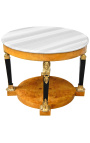 Table basse de style Empire avec bronzes et marbre blanc