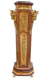 Colonne de style Napoléon III têtes de béliers avec bronzes et marbre noir