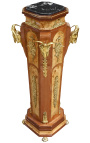 Napoleon III style column with rams and gold bronzes