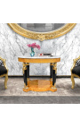 Empire style coffee table with bronzes and white marble