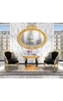 Empire stil sofabord med bronze og hvid marmor