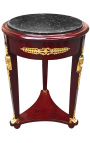 Empire bronze table pedestal table gilt bronze and black marble