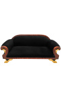 Grand sofa fransk empire stil sort stof og mahogni træ