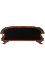 Μεγάλος καναπές σε στυλ γαλλικής αυτοκρατορίας μαύρο ύφασμα και ξύλο μαόνι