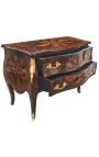 Inlaid chest of drawers with 2 drawers "compass rose" golden bronzes