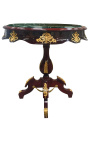 Table ovale de style empire bois acajou, bronzes et marbre vert