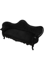 Baroque Sofa Napoléon III black velvet and black lacquered wood