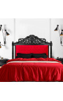Uzglavlje baroknog kreveta crveni baršun i sjajno crno drvo