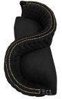 Fauteuil confident baroque tissu velours noir et bois noir