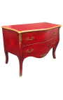 Stor barockskåp med röd olm Louis XV stil, guldbrons