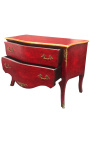 Большой барочный шкаф Louis XV с комодом с красной вьючейкой