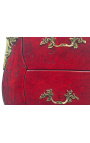 Grande commode baroque de style Louis XV placage loupe d'orme rouge
