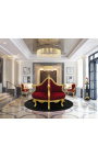 Fotelis Borne Baroque Bordo spalvos aksominis audinys ir paauksuota mediena