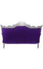 Barroco Rococo 3 terciopelo morado y madera de plata