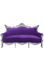 Barroco Rococo 3 terciopelo morado y madera de plata