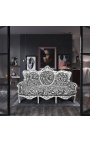 Sofá barroco tecido zebra e madeira prata