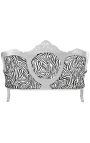 Barok sofa stof zebra træ og sølv - 15