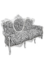 Barockes Sofa aus Zebraholz und Silber