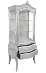 Baroque display cabinet silver leaf with silver bronze