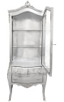 Baroque display cabinet silver leaf with silver bronze