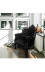 Židle "kníže" Černý samet barokního stylu a lakované dřevo
