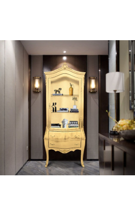 Бароков витринен шкаф със златни листа със златни бронзи