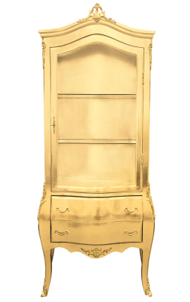 Barokinė vitrina aukso lapelis su aukso bronzomis