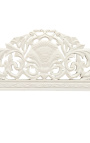 Lit Baroque tissu velours beige et bois laqué beige