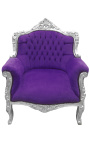 стиль «Княжеские» кресло барокко розовато-лиловый бархат и серебро д